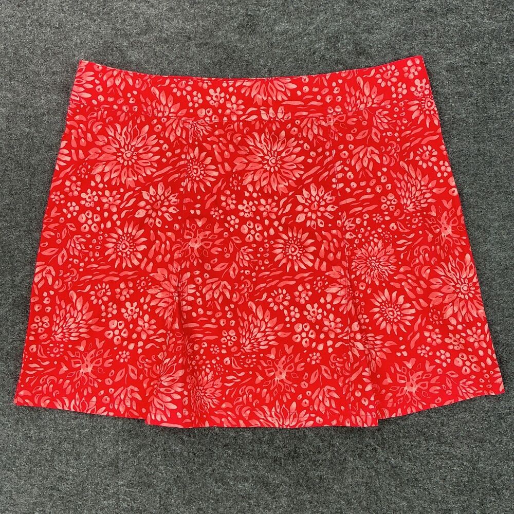 RipSkirt Hawaii Wrap Skirt Size M Length 1 Red Tropical Floral Print Beach Swim